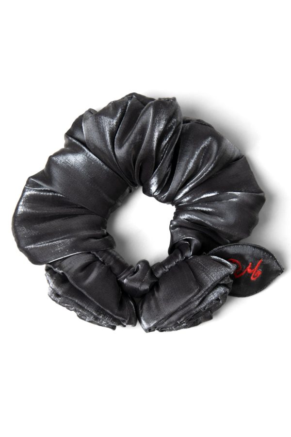 double rose scrunchie in glass satin - Image 2