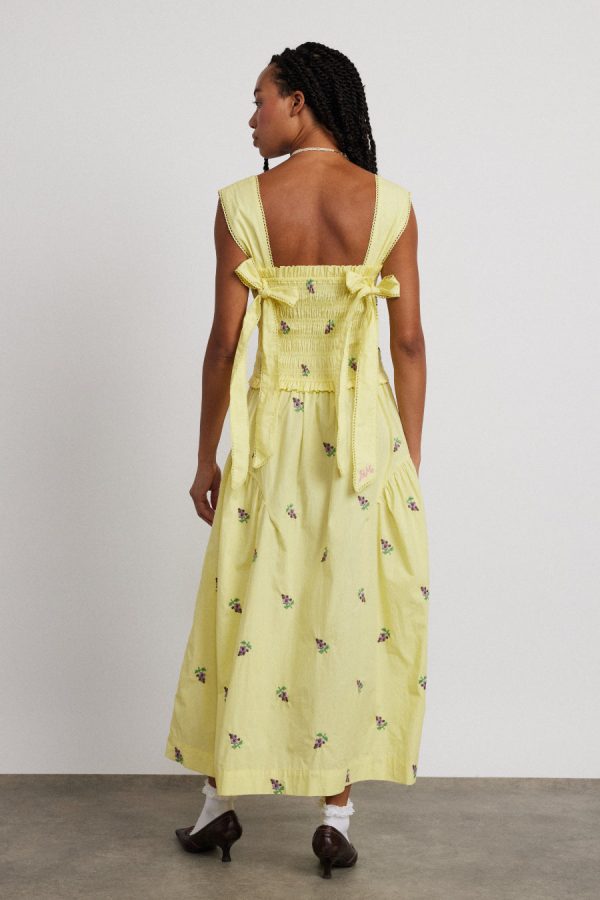 tish poplin midi dress - grape embroidery - Image 5