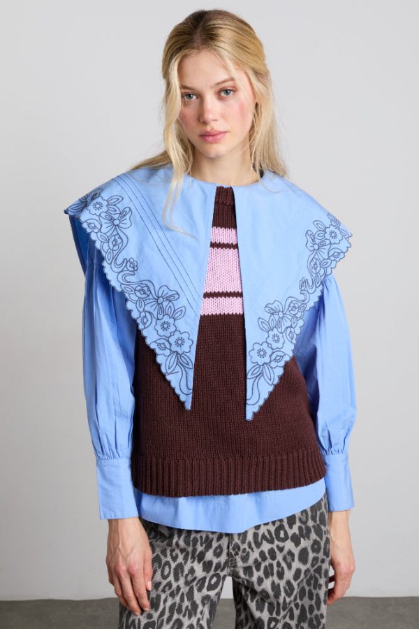 poppy jumper with removable sleeves - burgundy u0026 lilac - Image 2